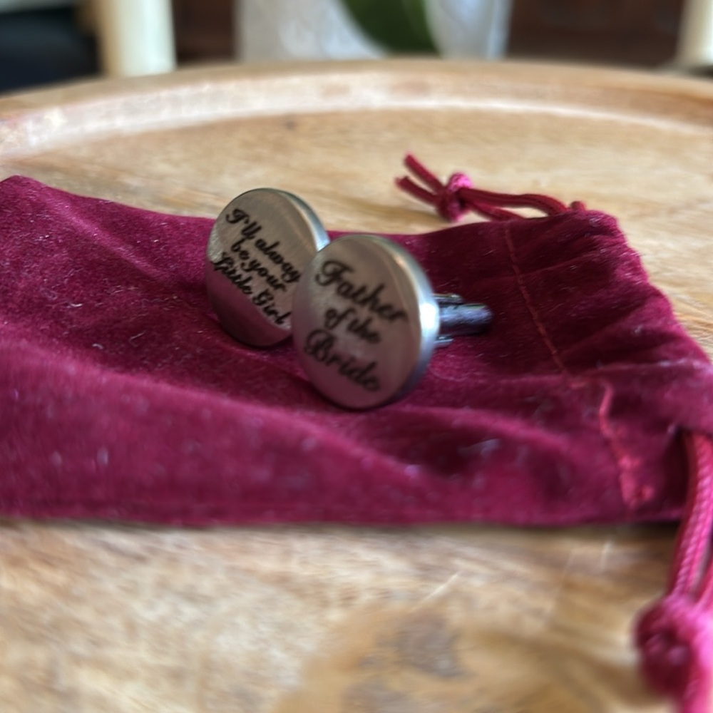 Silver Cufflinks for Father of the Bride - Picture 6 of 10